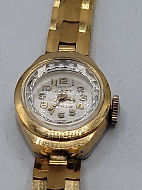 VTG Anosis 17-Jewel Wind Ladies Cocktail Watch Swiss Made RUNS 7.5\